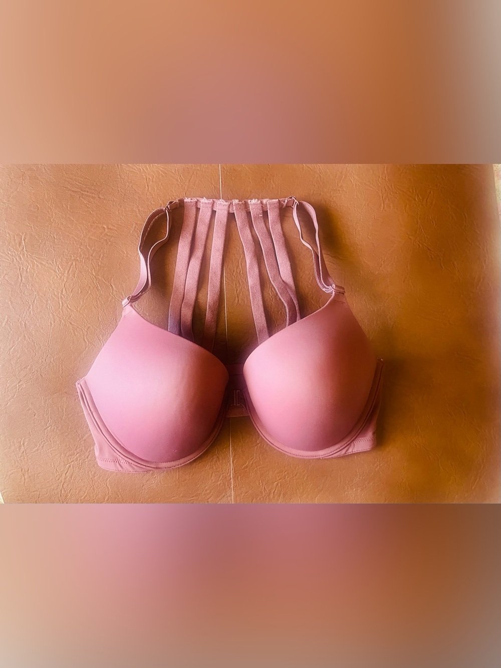 PINK Victoria's Secret Mauve Pink Strappy Back Padded Bra